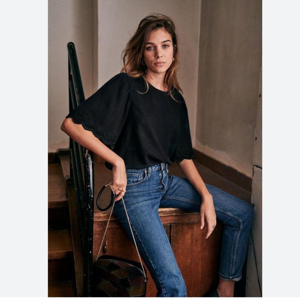Sezane Blouse Léopoldine in Black (US 6 | FR 38)
